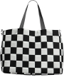 Cotton Cretonne chequered flag, black- white