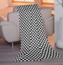 Cotton Cretonne chequered flag, black- white