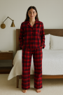 Cotton flannel Karolina, red