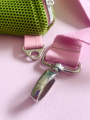 Katoenen tassenband uni roze 38 mm
