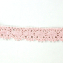 Ruban dentelle crochetée en coton, 25 mm, rose clair