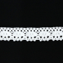 Ruban dentelle crochetée en coton, 25 mm, blanc