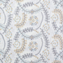 Tissu de coton broderie anglaise Feuilles Tendrils, blanc cassé