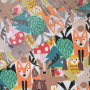 Baumwoll Mix Cretonne Cute Animals, weiß