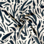 Katoenen mousseline double gauze Abstract Art, marineblauw