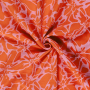 Katoenen mousseline double gauze Abstract Flowers, oranje