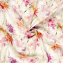 Tissu double gaze de coton Fleurs Aquarell Flowers, blanc cassé