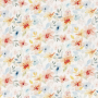 Tissu double gaze de coton Fleurs, blanc