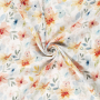 Tissu double gaze de coton Fleurs, blanc