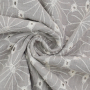 Tissu double gaze de coton Fleurs broderie Lara, taupe
