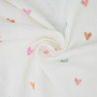 Tissu double gaze de coton Coeurs Color Hearts, blanc cassé