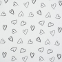 Katoenen mousseline Doodle Hearts, gebroken wit
