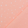Katoenen mousseline double gauze dots, abrikooskleurig