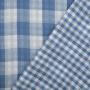 Tissu gaze de coton vichy à carreaux double face Kiara, bleu denim