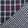 Katoenen mousseline double gauze Doubleface Checks, marineblauw