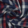 Katoenen mousseline double gauze Doubleface Checks, marineblauw