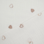 Katoenen mousseline Embroidered Hearts, gebroken wit