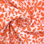 Tissu double gaze de coton Flowers, orange