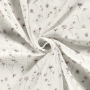 Katoenen mousseline double gauze Flying Flowers, gebroken wit