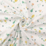 Tissu double gaze de coton Pommes Fruits, vert