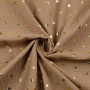 Katoenen mousseline double gauze golden clover, lichtbruin