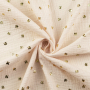 Katoenen mousseline double gauze golden clover, gebroken wit