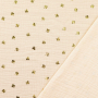 Katoenen mousseline double gauze golden clover, gebroken wit