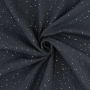 Tissu double gaze de coton, Pois dorés, anthracite