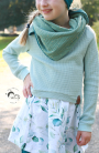 Tissu double gaze de coton, Pois dorés, vert pâle