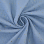 Baumwoll Musselin Golden Dots, blaugrau