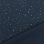 Katoenen mousseline double gauze golden dots, marineblauw