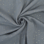 Tissu double gaze de coton, Pois dorés, bleu fumée