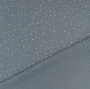 Tissu double gaze de coton, Pois dorés, bleu fumée