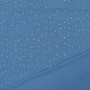 Tissu double gaze de coton, Pois dorés, bleu pigeon