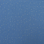 Tissu double gaze de coton, Pois dorés, bleu pigeon