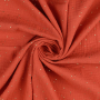 Katoenen mousseline double gauze golden drops, rood oranje