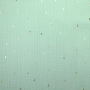 Katoenen mousseline double gauze gouden strepen, mintgroen