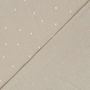 Tissu double gaze de coton Coeurs, beige