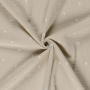 Tissu double gaze de coton Coeurs, beige