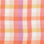 Cotton muslin double gauze check, orange