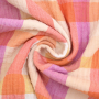 Cotton muslin double gauze check, orange