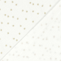 Tissu double gaze de coton Trèfles à quatre feuilles, blanc