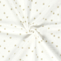 Tissu double gaze de coton Trèfles à quatre feuilles, blanc