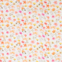 Katoenen mousseline double gauze kleine bloemen, wit