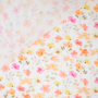 Katoenen mousseline double gauze kleine bloemen, wit