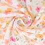 Katoenen mousseline double gauze kleine bloemen, wit