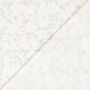Tissu double gaze de coton Rameaux de feuillage Leafy Vines, blanc