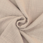 Tissu double gaze de coton look lin, sable