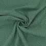 Katoenen mousseline double gauze kleine stippen, oudgroen