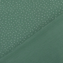 Katoenen mousseline double gauze kleine stippen, oudgroen